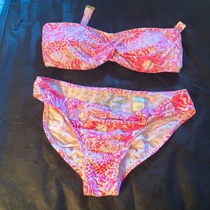 Lilly Pulitzer bikini GUC! L top M bottom